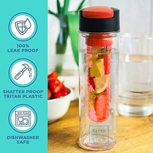 Fruit Infuser Water Bottle - 24 oz Infusion Water Bottles by Savvy Outdoors